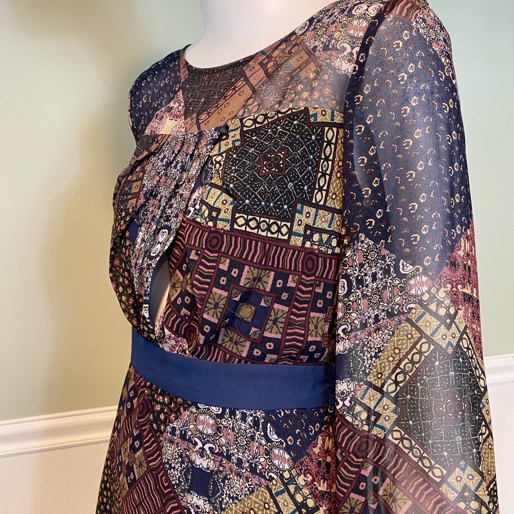 Bcbgeneration Long Sleeve Silk Patterned Dress - image 2